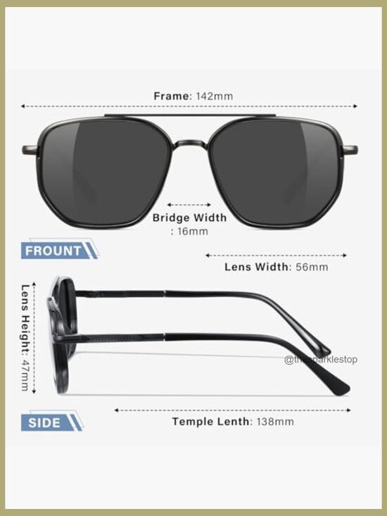 Polarized Aviator Sunglasses with Metal Frame UV Protection